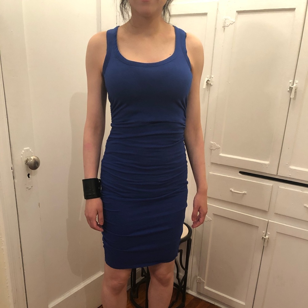 Blue & Black EXPRESS ruched t-Shirt jersey dress!